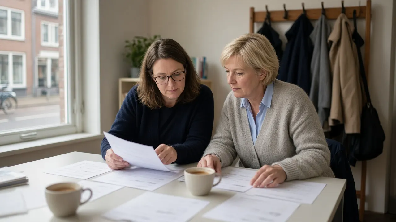 Leerkracht en specialist overleggen met papieren in een Utrechtse docentenkamer